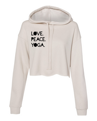 Love Peace Yoga Lightweight Cropped Hoodie