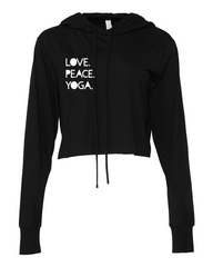 Love Peace Yoga Lightweight Cropped Hoodie